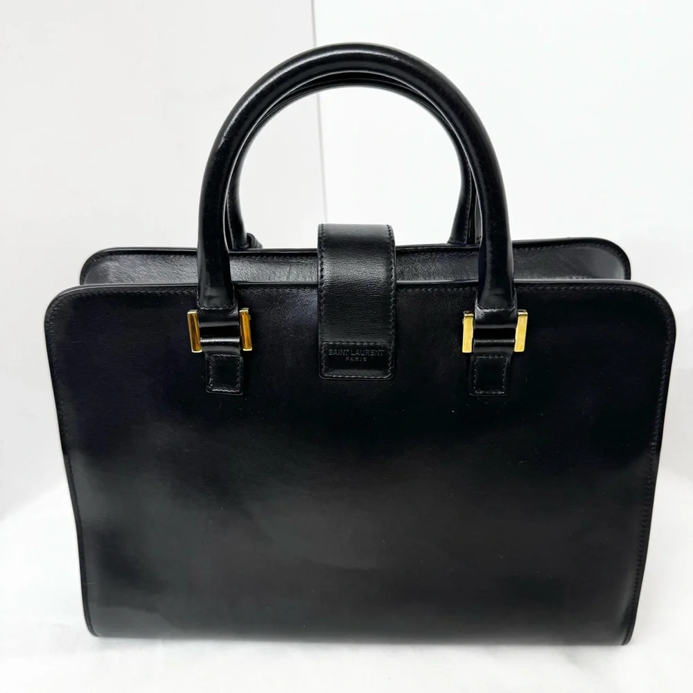 YSL Baby Cabas Black Leather Bag